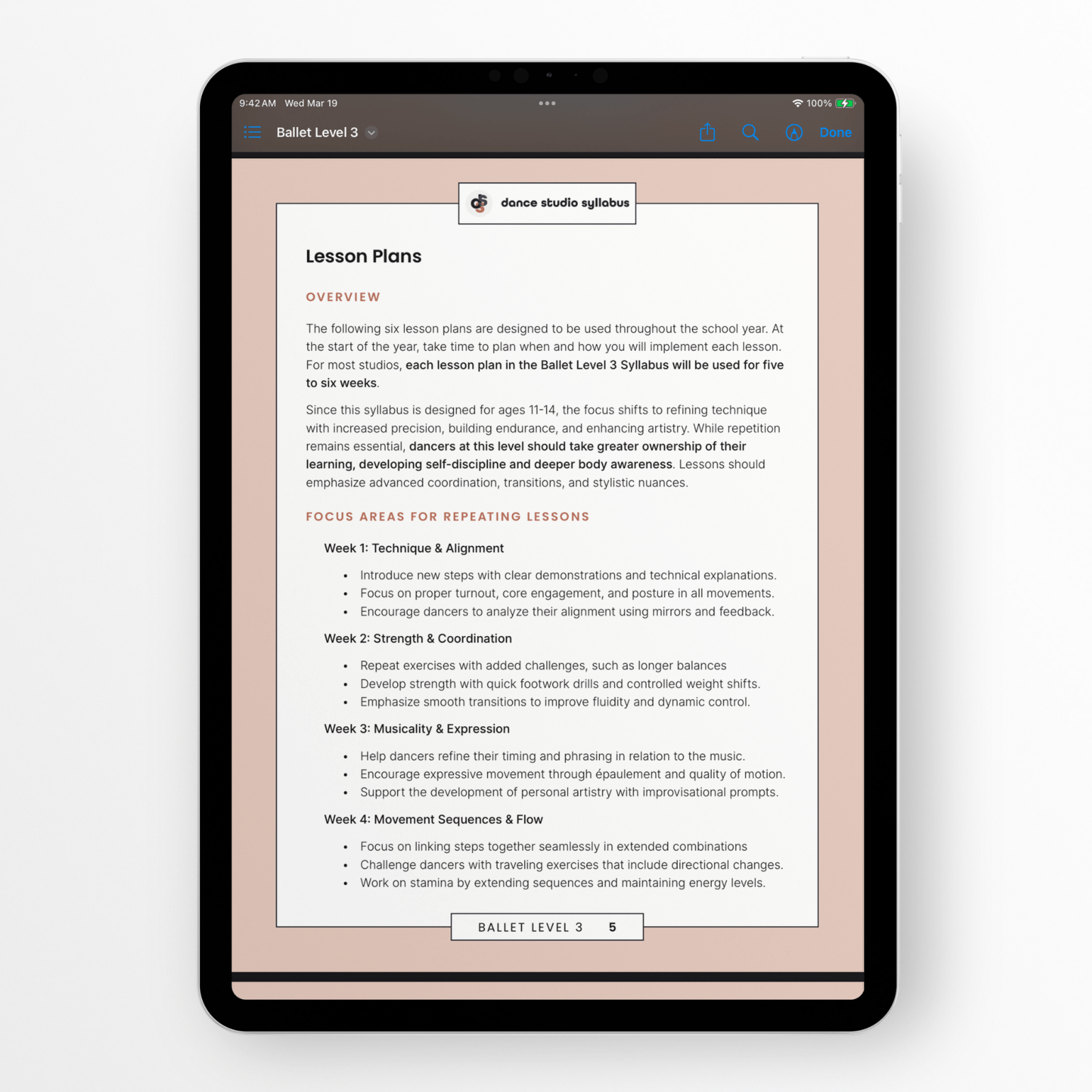 Ballet Level 3 (Digital) - Dance Studio Syllabus